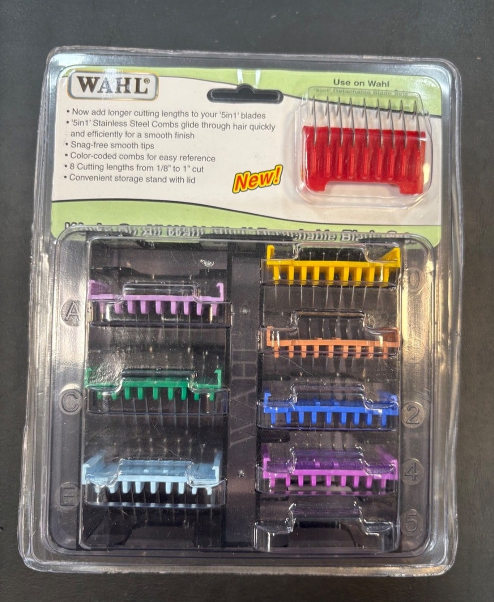 Wahl Stainless Steel Attachment Comb Set 8 Pc w/Organizer Compatible w/#30 Blade
